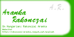 aranka rakonczai business card